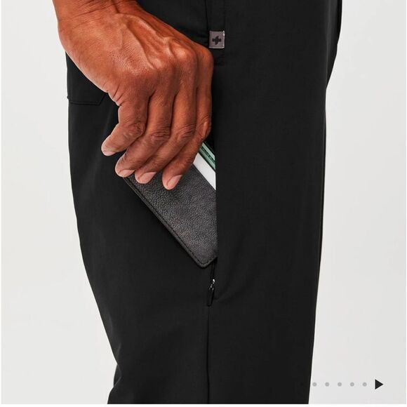 EUC MEN’S XL SHORT FIGSPRO BLACK STRAIGHT LEG TROUSERS - Picture 6 of 13